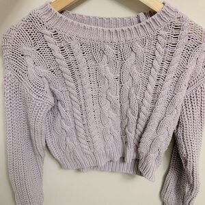 Garage Purple Cropped Sweater XS